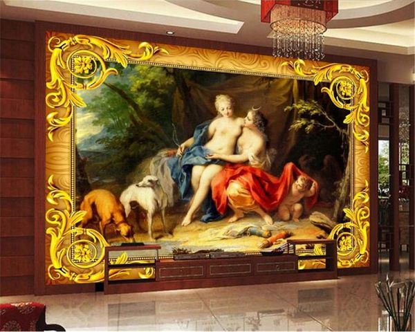 

3d главная обои классическая девушка эрос картина маслом фон стены гостиная спальня телевизор фон стены обои