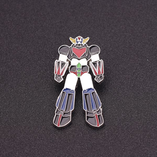 

10pics нло робот grendizer аниме металлические эмали булавки и броши для женщин мужчины нагрудные булавки рюкзак сумки значок подарки ювелир, Gray