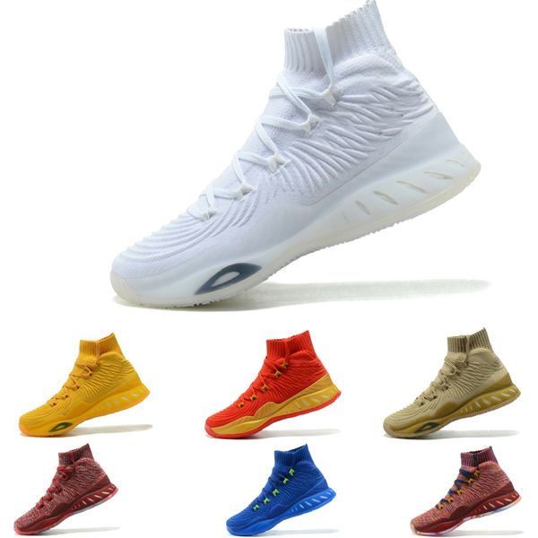 

andrew wiggins crazy explosive primeknit crystal white trace khaki knit mid sock for men basketball shoes basketball sneakers