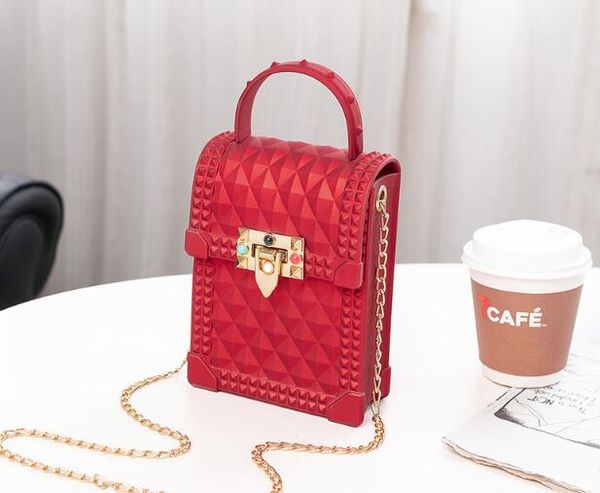 

women mini phone bag summer women small chain bag pvc jelly package plain shoulder bags lady crossbody