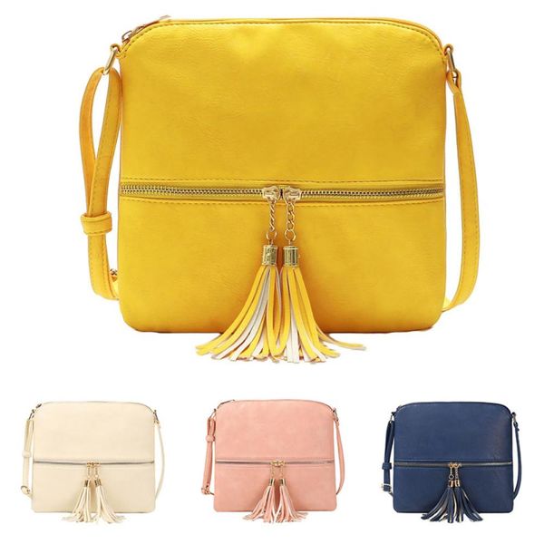 

crossbody bag women front zipper tassel faux leather crossbody shoulder bag handbag