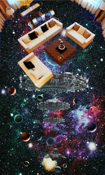 

self-adhesive] 3d spacecraft 1945 floor wallpaper mural wall print decal wall murals