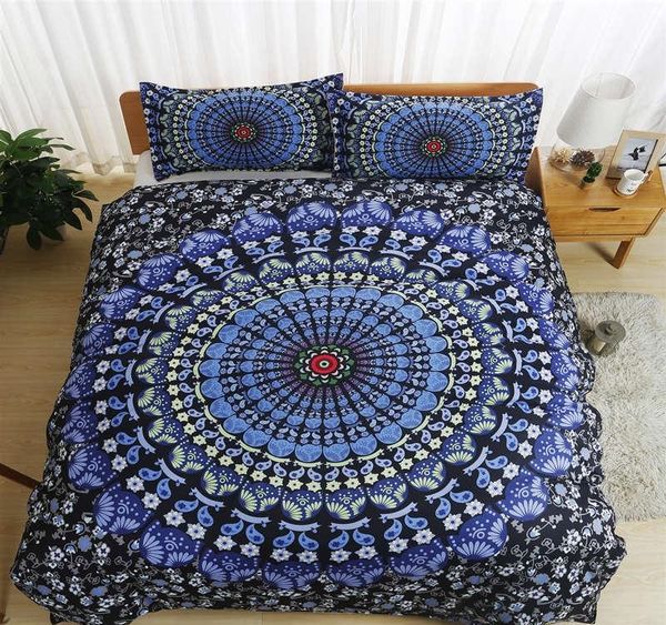 Fashion Blue Circle Bedding Set King Twin Queen Size Bohemian