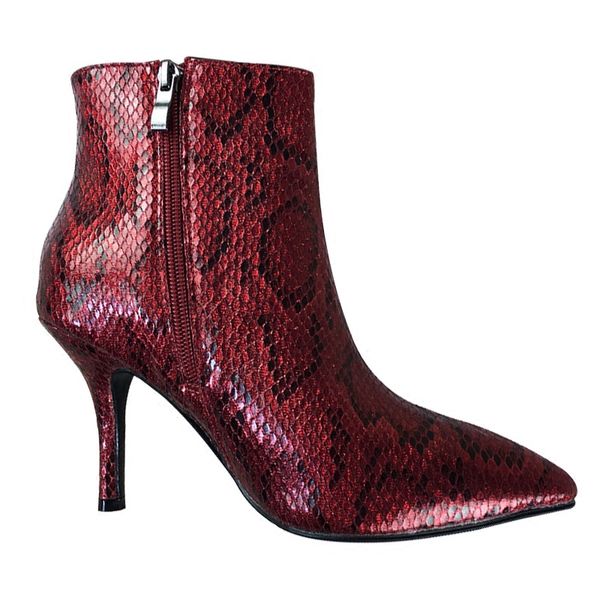 

2018 new lace-up women boots snake print ankle boots high heels fashion pointed toe ladies shoes, Black
