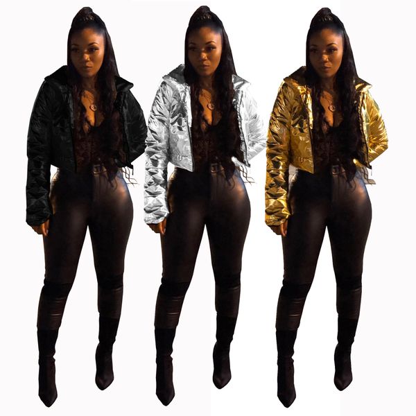 

women jacket pu leather down coats long sleeve zipper cotton padded thick warm winter motorcycle outwear, Black;brown