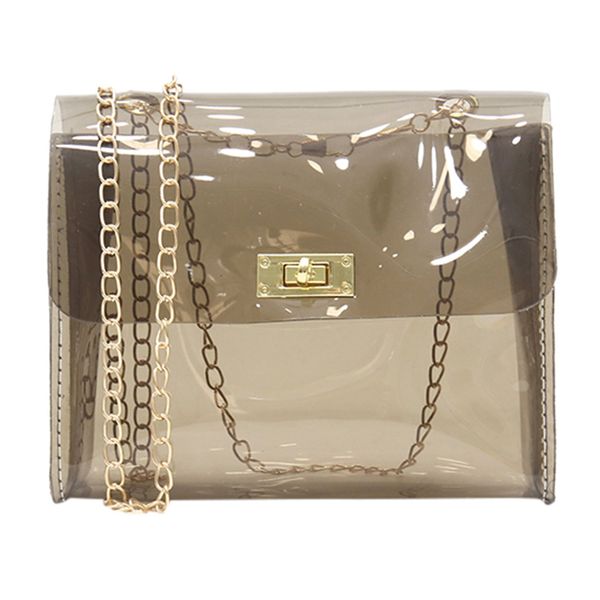 

ясно пвх небольшой замок сумка площадь мини-цепь сумка женская мода прозрачный плечо желе посланник сплошной цвет сумки