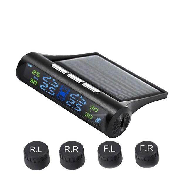 

new color screen tpms car universal tire monitor solar wireless tire pressure detector car detector