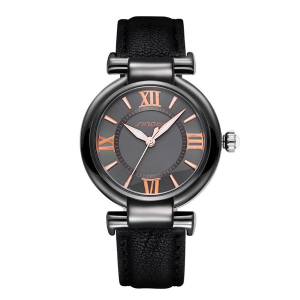 

2020 fashion casual ladies watch leather strap quartz ladies simple watch reloj hombre, Slivery;brown