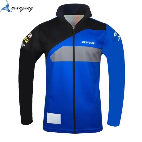 

new blue with black polyester motorcycle factory racing team sweathirt motorike thin cloth jacket spring autumn breathable