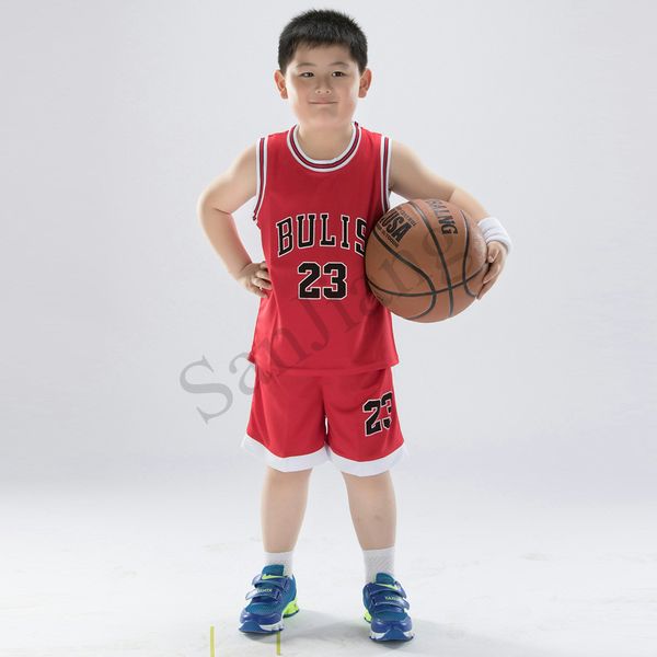 

2020 summer kids basketball team shorts set number printing boys girls teens summer two-piece tracksuit sportswear sport team suits d22001