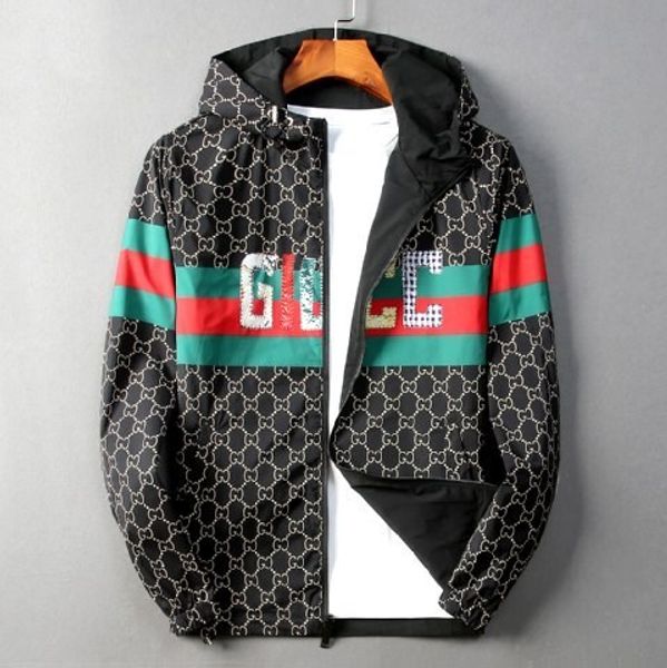 

2020 fashion mens g jacket windbreaker long sleeve men jacket zipper animal letter pattern casual men's wear gucci men jacket, Blue;gray