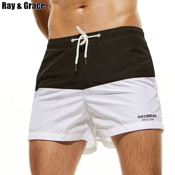 

ray grace breathable men's summer surfing shorts water sports beach shorts men quick burmuda swim boardshorts male swimwear