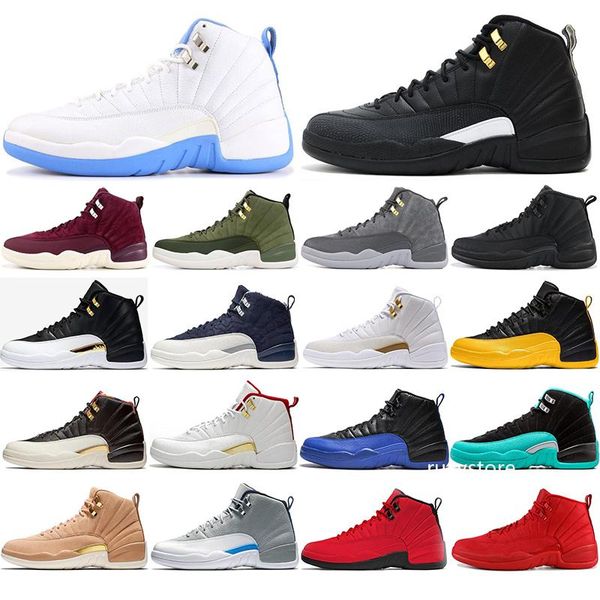 

with socks new 12 12s basketball shoes michigan flu game winterized university designer shoes sport sneakers mens trainers size 40-47