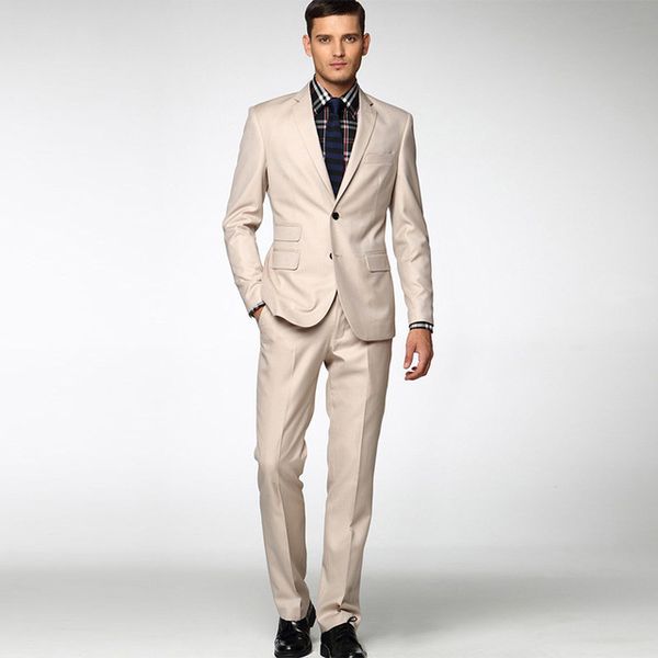

fashion men suits custom made slim men's wedding suits beige groomsman suit formal tuxedos, White;black