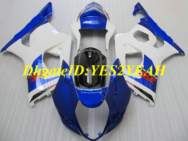 Kit carenatura per stampaggio ad iniezione personalizzato per SUZUKI GSXR1000 K3 03 04 GSXR 1000 2003 2004 ABS Top set carenature blu bianco + Regali SD21