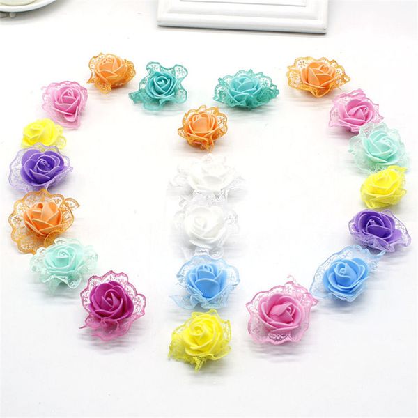 

vinamit 30 pieces foam lace rose artificial flower for wedding decoration diy crown of decorative flowers false flowers