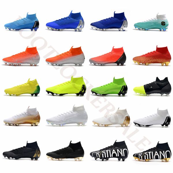 

mercurial superfly vi 360 elite fg kj 6 xii 12 cr7 ronaldo neymar mens soccer cleats men cr7 football boots shoes size 39-45, White;red