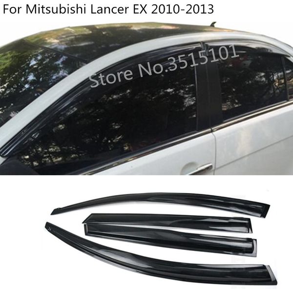 

car cover stick plastic window glass wind visor rain/sun guard vent 4pcs for mitsubishi lancer ex 2010 2011 2012 2013