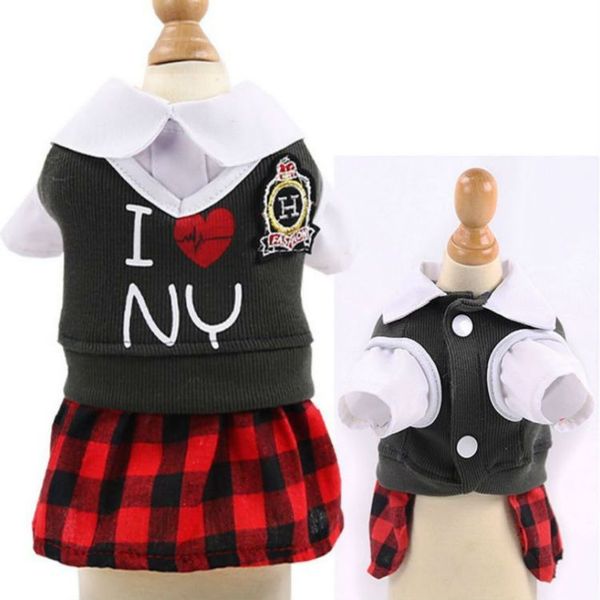 

new pet dog clothes trend spring and summer college style couple dress for dogs and cats pet supplies accessories wholesale