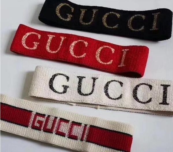 

De igner ela tic headband for women and men fa hion famou brand hair band carf women girl retro turban headwrap gift 2235, Silver