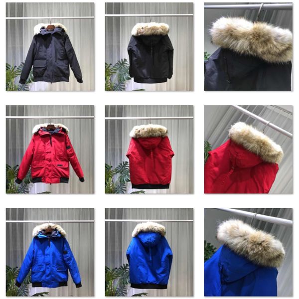 

real coyote fur mens designer winter jacket bomber parka goose down jacket pbi puffer jacket coats warm jaqueta red black label