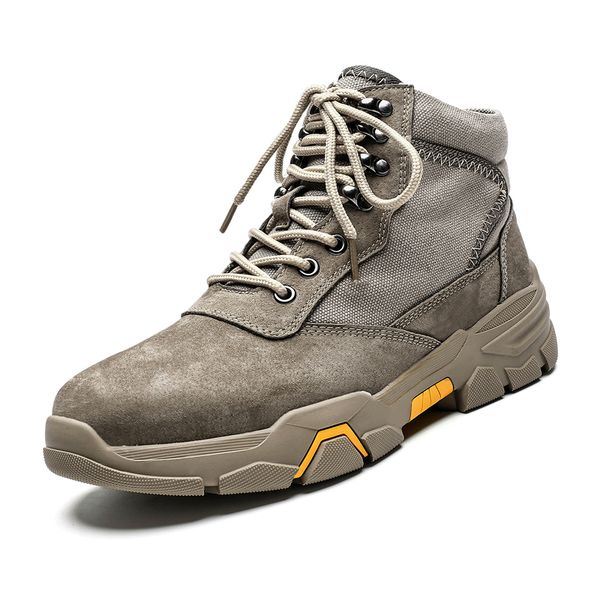 

fashion snow boots men fur warm men boots leather suede snow shoes plush breathable lace up waterproof footwear male outdoor, Black