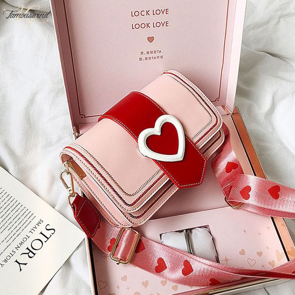 

fashion heart shaped design women shoulder bags wild strap purses and handbags cover pu ladies crossbody messenger bags