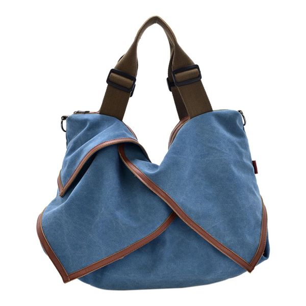 

women canvas fashion splicing shoulder messenger handbag