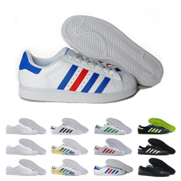 

wholesale superstar men women running shoes zapatos black white red designer superstars trainer mens sports casual shoes sneakers us 5-10