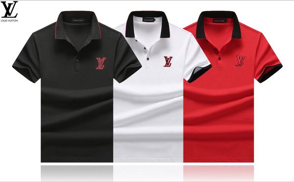 

luxury italy tee t-shirt designer polo shirts high street embroidery garter snakes little bee printing clothing mens brand polo shirt#06, White;black