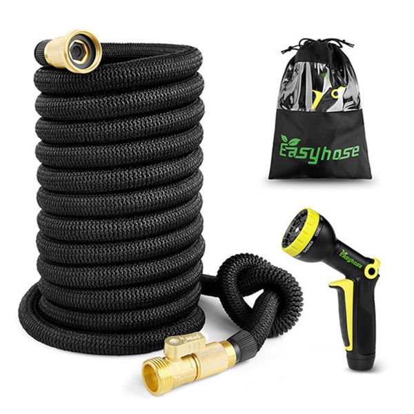 

25ft-75ft garden hose expandable magic hose rubber nozzle with plastic water gun gardens outdoor products