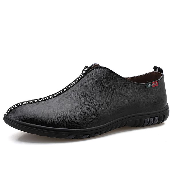 

genuine leather male loafers italian men casual shoes moccasins soft shoes man business lace-up flats loafers male hc-485, Black