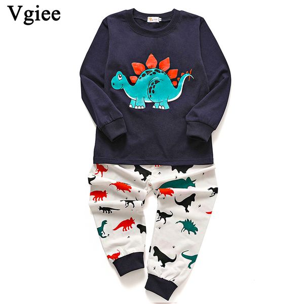 

vgiee kids clothes cotton full cartoon for dinosaur cotton o-neck children clothes boy set 2019 fall winter outfits cc210, White
