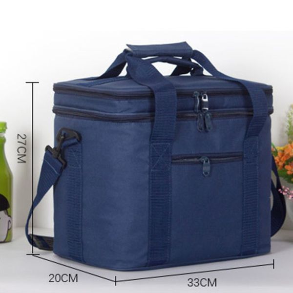 

2019 picnic cooler lunch bags double layer thermal large ice pack box shoulder bag insulated car beach barbecues camping, Blue;pink