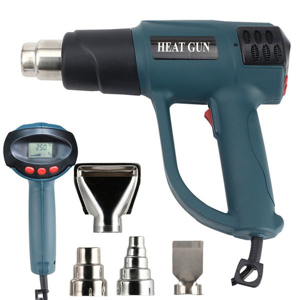 

2000w digital lcd electric air heat gun temperature fan variable shrink paint stripper rework diy tool + nozzle