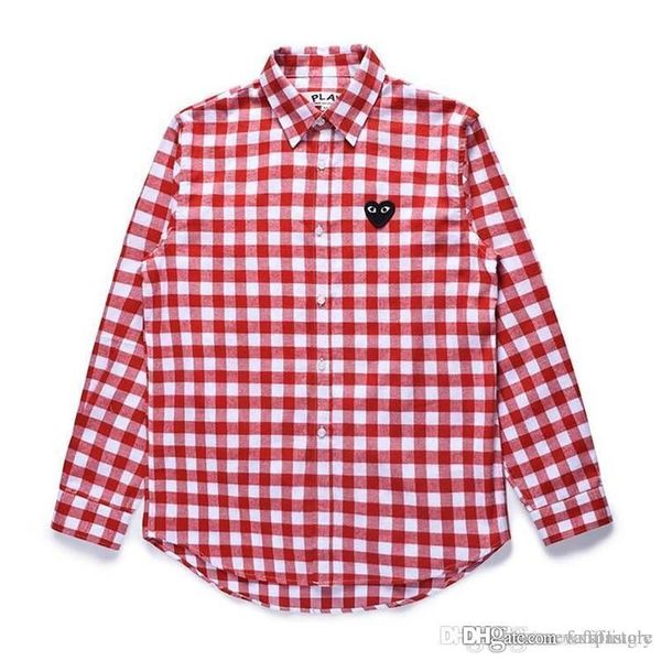 

heart emoji play c335 white red men women long shirt blouse lattice cdg com long sleeve des garcons t-shirt