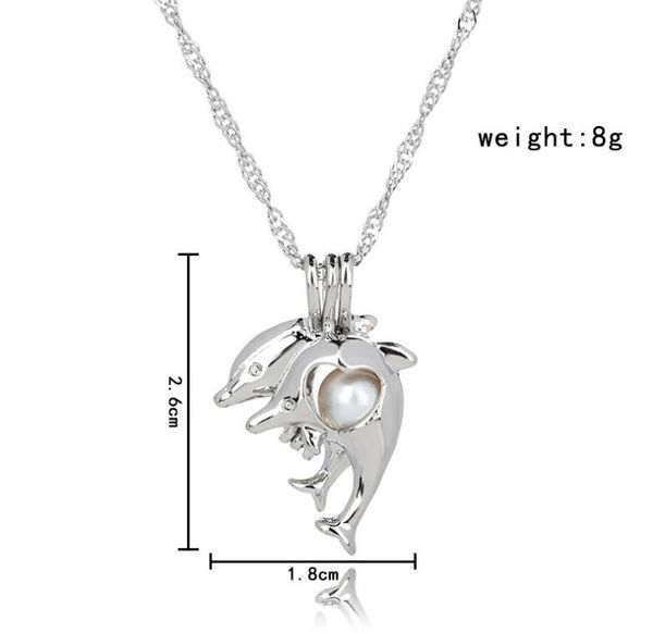 Großhandels-63 Art-Liebes-Wunsch-Perlen-Käfig-Medaillon-Halskette aushöhlen Austern-Anhänger-Halskette Süßwasserperle DIY Modeschmuck
