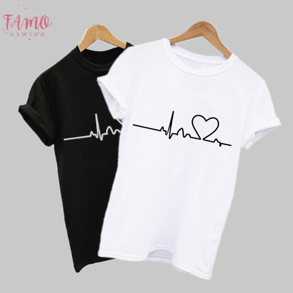

2020 new harajuku love printed women t shirts casual tee summer short sleeve female t shirt women clothing, White