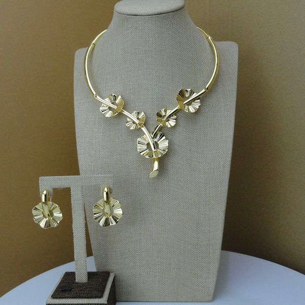 

yuminglai latest design dubai costume jewelry sets necklace and earrings fhk7301, Silver