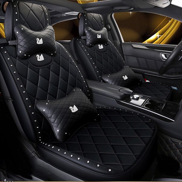 Quality Leather With Diamond Auto Seat Cover Universal Fit Girly