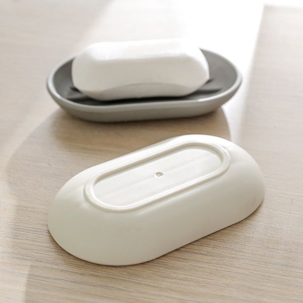 

Draining Holder Portable Soap Dish Plastic Soap Container Simple Style Soap Box Bathroom Accessories, White