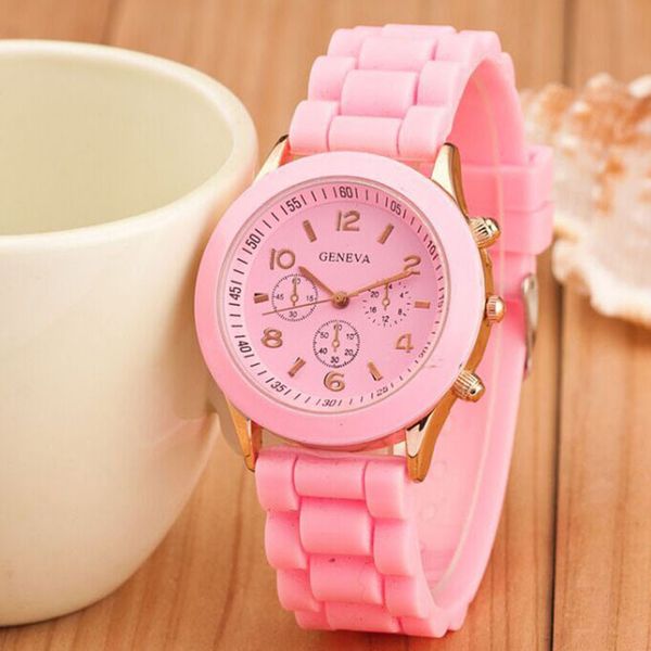 

silicone rubber jelly gel quartz analog sport wrist watch student casual zegarki damskie woman watch 2019 montre femme, Slivery;brown