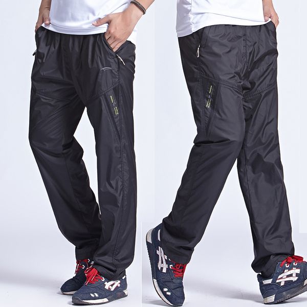 

plus size 6xl men's active pants outside inner line long men quick dry pants active elastic waist sweatpants men exercise, Black