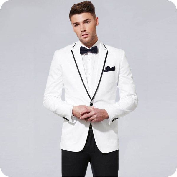 

latest coat pant designs white men suits groom wedding tuxedos man blazer jacket black pants 2piece costume homme slim terno masculino, Black;gray