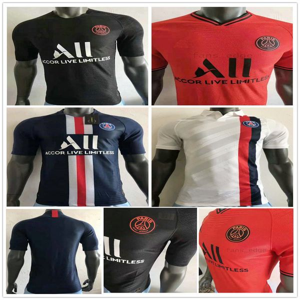 

player version 2020 2021 paris germain soccer jerseys 7 mbappe 18 icardi verratti cavani di maria custom 20 21 home away football shirt, Black;yellow