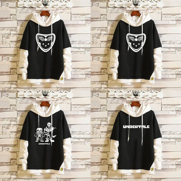 

undertale sans cute printing hoodie cosplay costume men spring autumn casual pullover hooded sweatshirt fashion streetwear le389, Black
