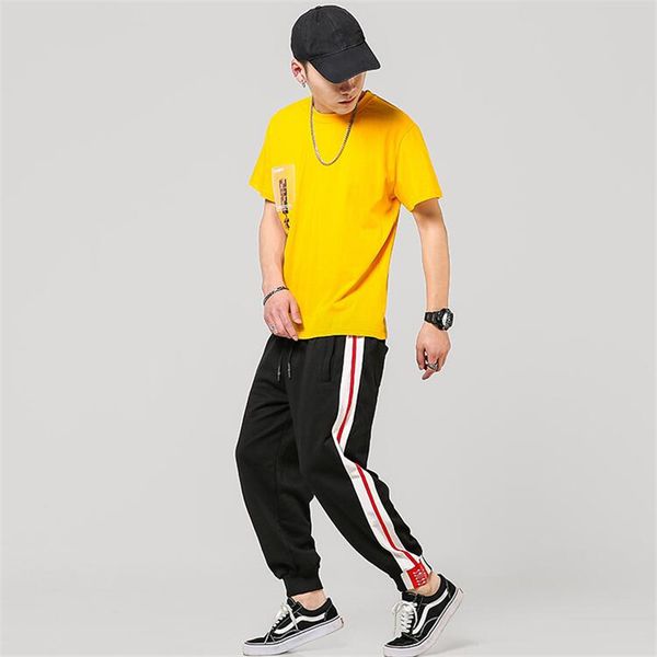 

new spring casual pants mens harajuku plus size loose cargo pants summer japanese solid color male trousers men clothing 2020, Black