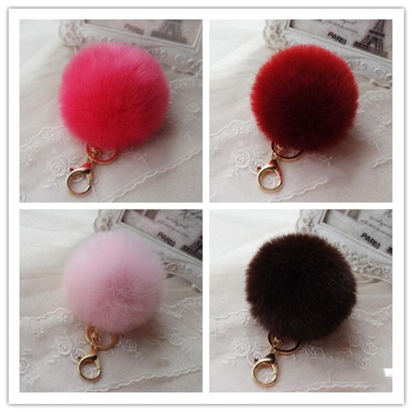 

меха кролик шарик брелок шарик pom poms плюш keychain мягкого fur ball прекрасного золото металл брелка автомобили брелоки мешок серьга аксе, Silver