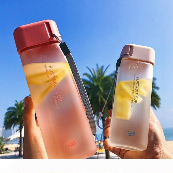 

площадь чашки 500ml простой матовый воды портативный drop-резистентный кубок рук пластиковые personalit student матовый герметичные творческ