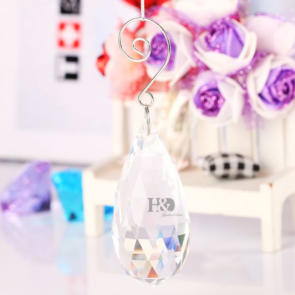

h&d 5pcs clear crystals hanging drops pendants chandelier lamp prisms parts 75mm/90